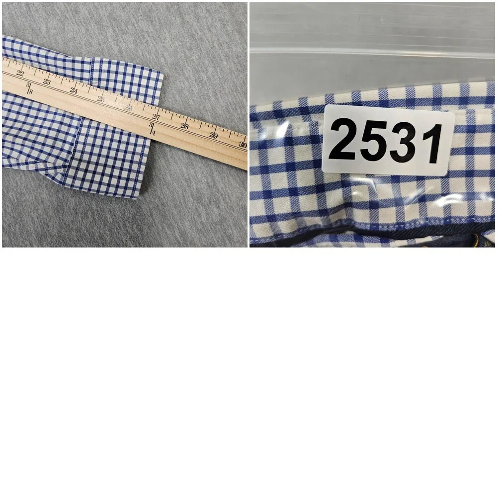 Polo Ralph Lauren Shirt Mens 2XL Blue White Check Performance Stretch Pony